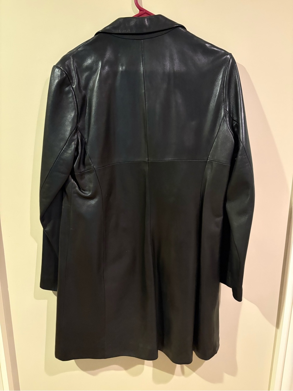 Andrew Marc Black Leather Long Jacket